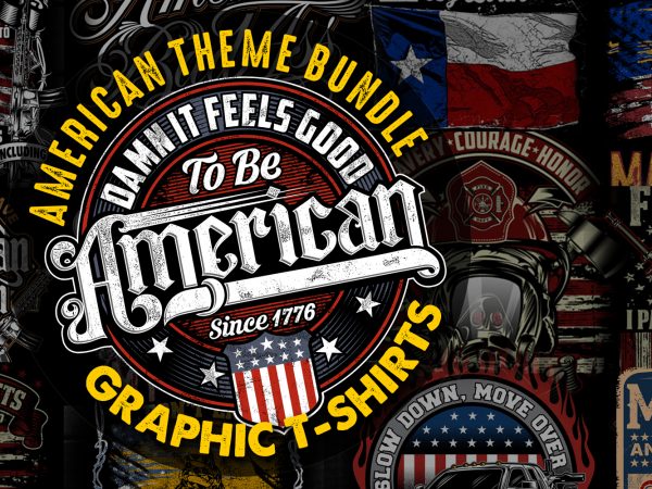 Bundle Premium T-Shirt Designs - American Themes - (184561)