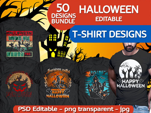 Halloween T-shirt Design With Pumpkin Concept PNG Images