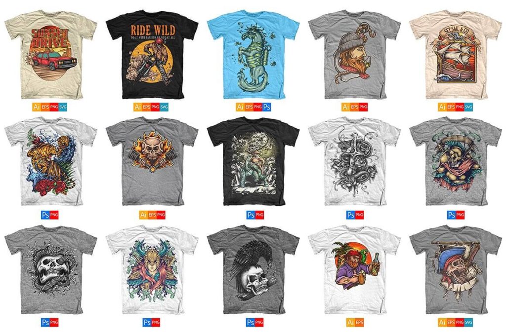 100 T shirt Design Bundle - Thefancydeal
